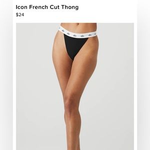 ALO Icon French cut thong XS Black brand new in box